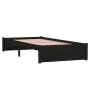 Black solid wood single bed frame 90x190 cm by vidaXL, Beds and slatted bases - Ref: Foro24-814918, Price: 89,39 €, Discount: %