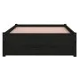 Black solid wood single bed frame 90x190 cm by vidaXL, Beds and slatted bases - Ref: Foro24-814918, Price: 89,39 €, Discount: %