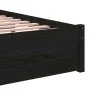 Black solid wood single bed frame 90x190 cm by vidaXL, Beds and slatted bases - Ref: Foro24-814918, Price: 89,39 €, Discount: %