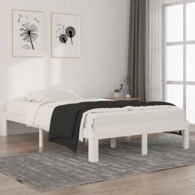 Solid white pine wood bed frame 120x200 cm by vidaXL, Beds and slatted bases - Ref: Foro24-810361, Price: 101,46 €, Discount: %