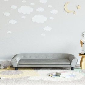 Hellgraues Samt-Kinder-Sofa 100x50x26 cm von vidaXL, Baby- und Kleinkindmöbel - Ref: Foro24-3196394, Preis: 105,39 €, Rabatt: %
