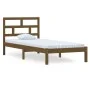 Honey brown solid pine wood bed frame 100x200 cm by vidaXL, Beds and slatted bases - Ref: Foro24-3101211, Price: 110,84 €, Di...