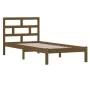 Honey brown solid pine wood bed frame 100x200 cm by vidaXL, Beds and slatted bases - Ref: Foro24-3101211, Price: 110,84 €, Di...