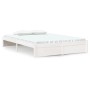 Estructura de cama de madera maciza blanca 135x190 cm de vidaXL, Camas y somieres - Ref: Foro24-814925, Precio: 125,05 €, Des...