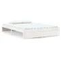 Estructura de cama de madera maciza blanca 135x190 cm de vidaXL, Camas y somieres - Ref: Foro24-814925, Precio: 123,46 €, Des...