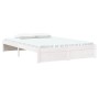 Estructura de cama de madera maciza blanca 135x190 cm de vidaXL, Camas y somieres - Ref: Foro24-814925, Precio: 125,05 €, Des...