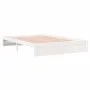 Estructura de cama de madera maciza blanca 135x190 cm de vidaXL, Camas y somieres - Ref: Foro24-814925, Precio: 123,46 €, Des...