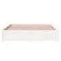 Estructura de cama de madera maciza blanca 135x190 cm de vidaXL, Camas y somieres - Ref: Foro24-814925, Precio: 123,46 €, Des...
