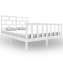 Estructura de cama de madera maciza de pino blanco 160x200 cm de vidaXL, Camas y somieres - Ref: Foro24-3101359, Precio: 157,...