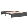 Estructura de cama de madera maciza gris 140x200 cm de vidaXL, Camas y somieres - Ref: Foro24-814951, Precio: 149,56 €, Descu...