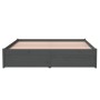 Estructura de cama de madera maciza gris 140x200 cm de vidaXL, Camas y somieres - Ref: Foro24-814951, Precio: 149,56 €, Descu...
