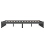 Estructura de cama de madera maciza gris 140x200 cm de vidaXL, Camas y somieres - Ref: Foro24-814951, Precio: 149,56 €, Descu...