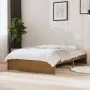 Honey brown solid wood double bed frame 120x190 cm by vidaXL, Beds and slatted bases - Ref: Foro24-814922, Price: 110,16 €, D...
