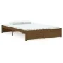 Honey brown solid wood double bed frame 120x190 cm by vidaXL, Beds and slatted bases - Ref: Foro24-814922, Price: 110,16 €, D...