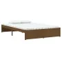 Honey brown solid wood double bed frame 120x190 cm by vidaXL, Beds and slatted bases - Ref: Foro24-814922, Price: 110,16 €, D...