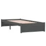 Gray solid wood single bed frame 75x190 cm by vidaXL, Beds and slatted bases - Ref: Foro24-814911, Price: 71,09 €, Discount: %
