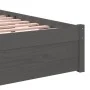 Gray solid wood single bed frame 75x190 cm by vidaXL, Beds and slatted bases - Ref: Foro24-814911, Price: 71,09 €, Discount: %