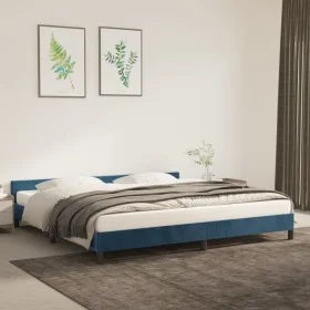 Dark blue velvet bed frame with headboard 200x200 cm by vidaXL, Beds and slatted bases - Ref: Foro24-347595, Price: 135,18 €,...