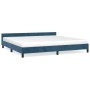 Dark blue velvet bed frame with headboard 200x200 cm by vidaXL, Beds and slatted bases - Ref: Foro24-347595, Price: 136,86 €,...