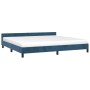 Dark blue velvet bed frame with headboard 200x200 cm by vidaXL, Beds and slatted bases - Ref: Foro24-347595, Price: 136,86 €,...