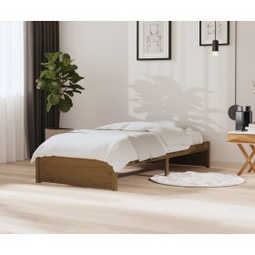Honigbrauner Massivholzbettrahmen 90x200 cm von vidaXL, Betten und Lattenroste - Ref: Foro24-814937, Preis: 104,64 €, Rabatt: %