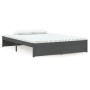 Double gray solid wood bed frame 135x190 cm by vidaXL, Beds and slatted bases - Ref: Foro24-814926, Price: 143,31 €, Discount: %