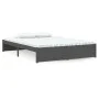 Estructura de cama madera maciza gris doble 135x190 cm de vidaXL, Camas y somieres - Ref: Foro24-814926, Precio: 123,17 €, De...