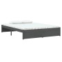 Double gray solid wood bed frame 135x190 cm by vidaXL, Beds and slatted bases - Ref: Foro24-814926, Price: 143,31 €, Discount: %