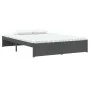 Estructura de cama madera maciza gris doble 135x190 cm de vidaXL, Camas y somieres - Ref: Foro24-814926, Precio: 123,17 €, De...