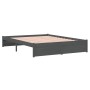 Double gray solid wood bed frame 135x190 cm by vidaXL, Beds and slatted bases - Ref: Foro24-814926, Price: 143,31 €, Discount: %
