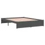 Estructura de cama madera maciza gris doble 135x190 cm de vidaXL, Camas y somieres - Ref: Foro24-814926, Precio: 123,17 €, De...