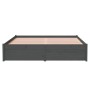 Estructura de cama madera maciza gris doble 135x190 cm de vidaXL, Camas y somieres - Ref: Foro24-814926, Precio: 143,23 €, De...