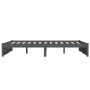 Double gray solid wood bed frame 135x190 cm by vidaXL, Beds and slatted bases - Ref: Foro24-814926, Price: 143,31 €, Discount: %