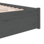 Double gray solid wood bed frame 135x190 cm by vidaXL, Beds and slatted bases - Ref: Foro24-814926, Price: 143,31 €, Discount: %