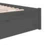 Estructura de cama madera maciza gris doble 135x190 cm de vidaXL, Camas y somieres - Ref: Foro24-814926, Precio: 123,17 €, De...