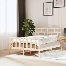 Solid pine wood bed frame 120x200 cm by vidaXL, Beds and slatted bases - Ref: Foro24-3101343, Price: 122,77 €, Discount: %