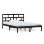 Estructura de cama de madera maciza negro 150x200 cm de vidaXL, Camas y somieres - Ref: Foro24-3101227, Precio: 179,64 €, Des...