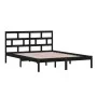 Black solid wood bed frame 150x200 cm by vidaXL, Beds and slatted bases - Ref: Foro24-3101227, Price: 177,46 €, Discount: %