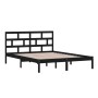 Estructura de cama de madera maciza negro 150x200 cm de vidaXL, Camas y somieres - Ref: Foro24-3101227, Precio: 179,64 €, Des...