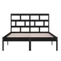 Black solid wood bed frame 150x200 cm by vidaXL, Beds and slatted bases - Ref: Foro24-3101227, Price: 177,46 €, Discount: %