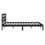 Estructura de cama de madera maciza negro 150x200 cm de vidaXL, Camas y somieres - Ref: Foro24-3101227, Precio: 179,64 €, Des...