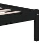 Black solid wood bed frame 150x200 cm by vidaXL, Beds and slatted bases - Ref: Foro24-3101227, Price: 177,46 €, Discount: %