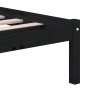 Estructura de cama de madera maciza negro 150x200 cm de vidaXL, Camas y somieres - Ref: Foro24-3101227, Precio: 179,64 €, Des...