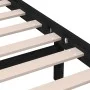 Black solid wood bed frame 150x200 cm by vidaXL, Beds and slatted bases - Ref: Foro24-3101227, Price: 177,46 €, Discount: %