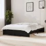 Schwarzer Massivholzbettrahmen 140x190 cm von vidaXL, Betten und Lattenroste - Ref: Foro24-814933, Preis: 143,89 €, Rabatt: %
