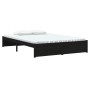 Estructura de cama de madera maciza negro 140x190 cm