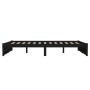 Estructura de cama de madera maciza negro 140x190 cm