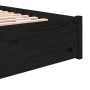 Estructura de cama de madera maciza negro 140x190 cm