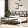 Estructura de cama de madera maciza de pino gris 200x200 cm de vidaXL, Camas y somieres - Ref: Foro24-3101305, Precio: 183,79...