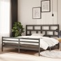 Solid gray pine wood bed frame 200x200 cm by vidaXL, Beds and slatted bases - Ref: Foro24-3101305, Price: 186,17 €, Discount: %